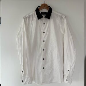 Topman White Shirt with Black Accents